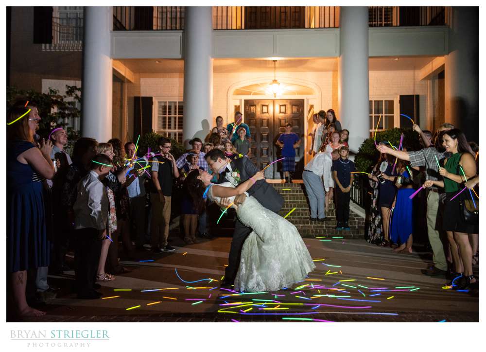 glow stick exit at Autumn's ridge wedding